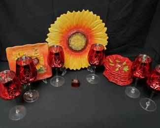 CT141Certified International Sunflower Platter And More