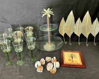 CT148Tropical Paradise Bundle, Palm Tree 2tier Serving Stand And More