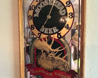Moosehead Beer mirrored clock