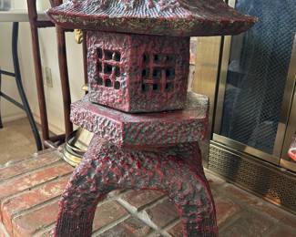 Vintage Japanese garden pagoda, 2 feet tall