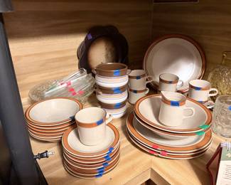 Retro dishes earth tones