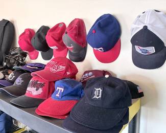 Sports gear, Texas Rangers, Detroit Red Wings, Detroit Lions, and Abilene Christian University