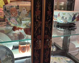 Bottom lit Asian style display cabinet