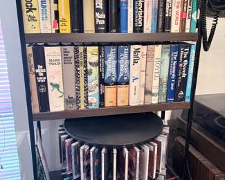 Many CD Racks and more vintage hardcover books with dust jackets