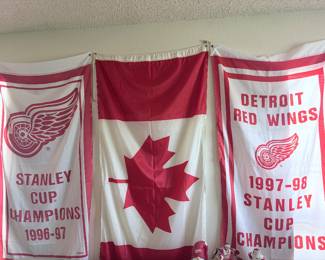Detroit Red Wings flags and banners