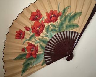 Poppies - large fan wall hanging