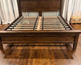 Solid wood platform bed frame, king size