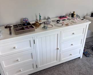 White large dresser / credenza with multiple drawers