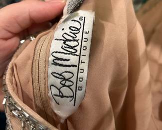 Bob Mackie Boutique designer label on beaded dress