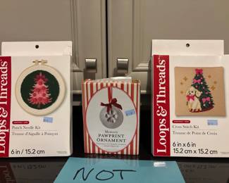 Loops & Threads Christmas cross stitch and punch needle kits
