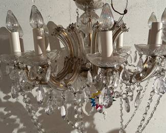 Larger brass and glass chandelier 