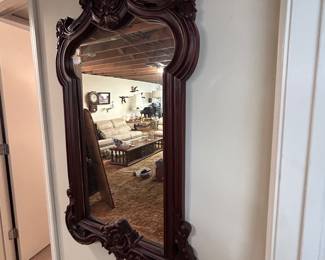 Large wood carved mirror