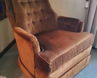 PRESALE - $100  EACH -MCM/VINTAGE TUFTED VELVET SWIVEL ROCKERS TWO AVAILABLE BARELY USED