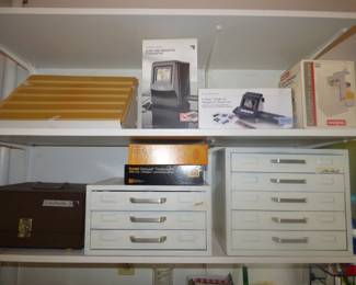 Slide Viewers, storage boxes, etc