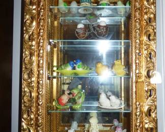Wall Display Cabinet with Salt & Pepper Shakers