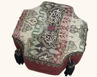 Decorative Upholstered Foot Stool with Tassels