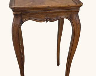 French Provincial Walnut Side Table with Cabriole Legs