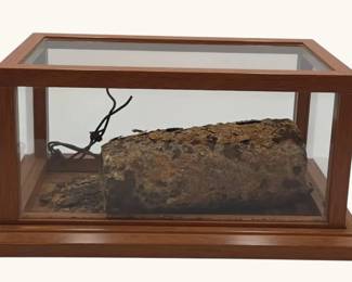 Civil War Era Artillery Shell in Display Case