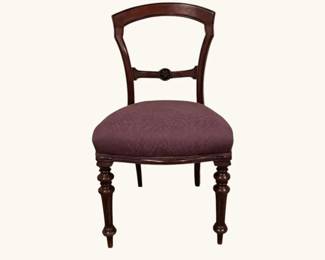 Victorian Balloon Back Mahogany Side Chair with Carved Rosette