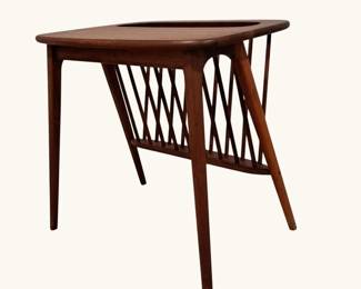 MidCentury Modern Arthur Umanoff Solid Walnut Magazine Rack Side Table