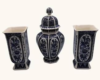 Blue and White Porcelain Garniture Set