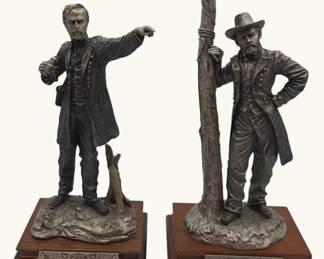 Chilmark Civil War Collectible Pewter Sculptures Ulysses S. Grant  Wm. Tecumseh Sherman Limited