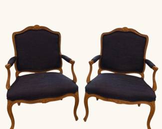 Pair of Upholstered FrenchStyle Armchairs