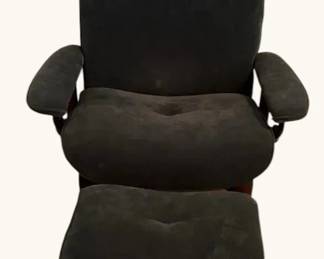 Reclining Chair with Ottoman  Wood Base