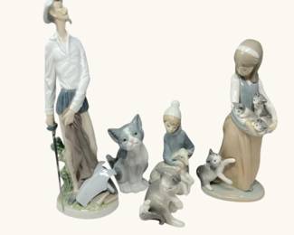Collection of Lladr Porcelain Figurines Including Don Quixote  Hand Made in Spain