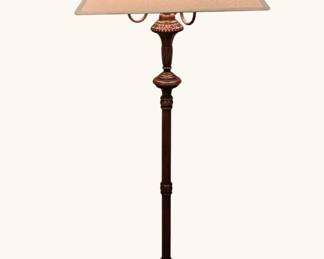 Vintage Carved Wood Floor Lamp with Marble Base  FourLight Standard Lamp