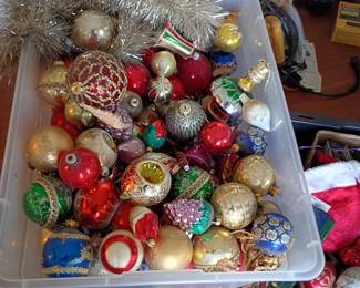 This is a small amount of what I have just to show what we have vintage Christmas ornaments from 30 to 70 years ago
