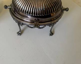 Antique Electroplated Nickel Silver two-handled entrée dish or butter Cooler Circa 1910