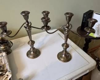 Set of 2 Gorham Sterling Silver 3 Candle Candelabra