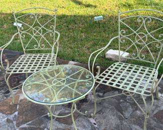 Vintage wrought iron bistro set