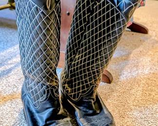 Vintage Rockabilly 1960's Justin Original Handmade tall stitched uppers Cowboy Boots!