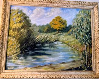 Original Oil on Canvas by 19th Century Painter M. Hunt