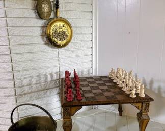 Cast Iron Vintage Swing Caldron, Antique Brass Bed Warmers