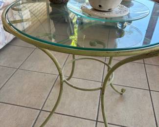 Vintage 1950’d patio table glass top