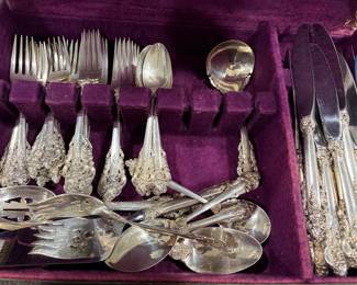 Grande Baroque by Wallace Sterling Silver Flatware Set  57 Pieces NO DISCOUNTS ON STERLING SILVER
