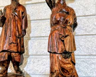 Vintage Hand Carved Wooden Asian Figures