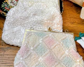 Vintage 1950's Hand Beaded Evening Purses