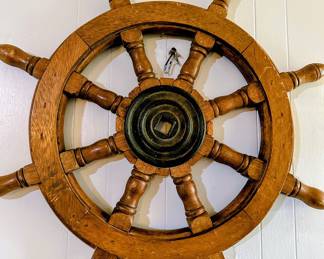 Vintage Wooden Ships wheel