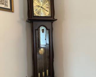 Vintage Herschede Hall Tempus Fugit Federal Grandfather Clock