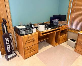 office furniture and computer and cables