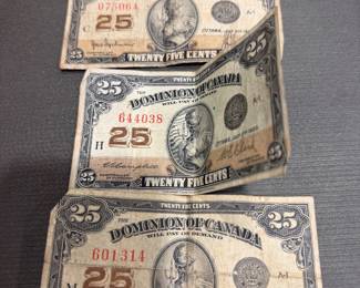 Vintage Canadian paper money 