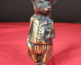 Vintage bronze "Gentleman Fox" figurines - pair