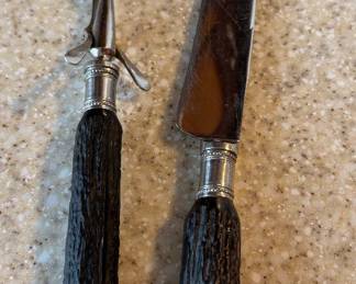 Sterling & Horn Handle Carving Set