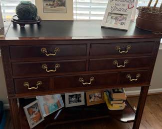 Henrendon Chippendale-style flip top dry bar/buffet