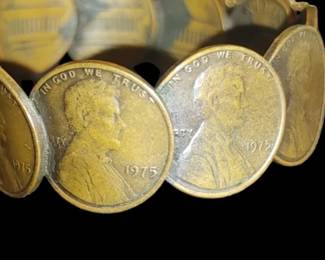 1975 penny cuff braclet