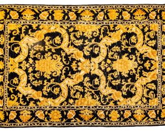 Lot 224 Indo-Oushak Design Handwoven Wool Rug, Ca. 1980, W 4' L 6' 1"